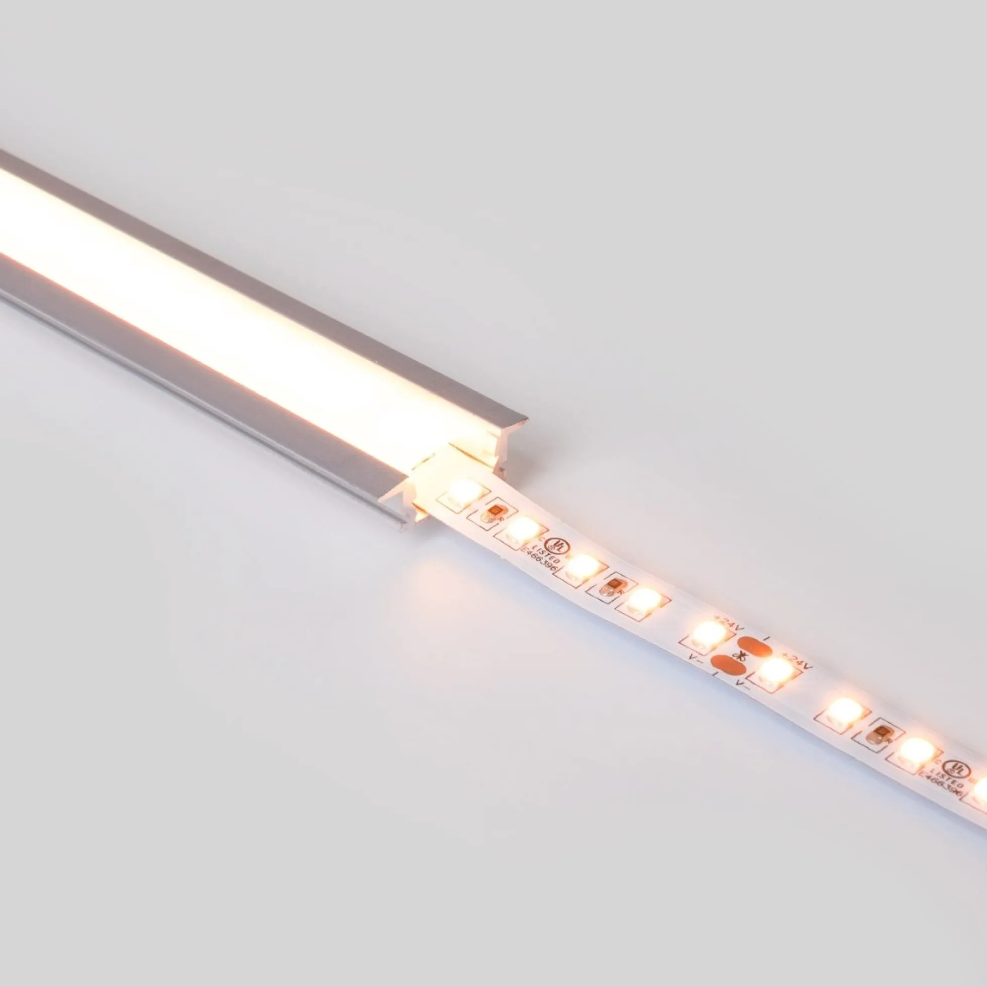 Perfil tira LED empotrable - 24,5x7mm - Kit completo - 1 metro