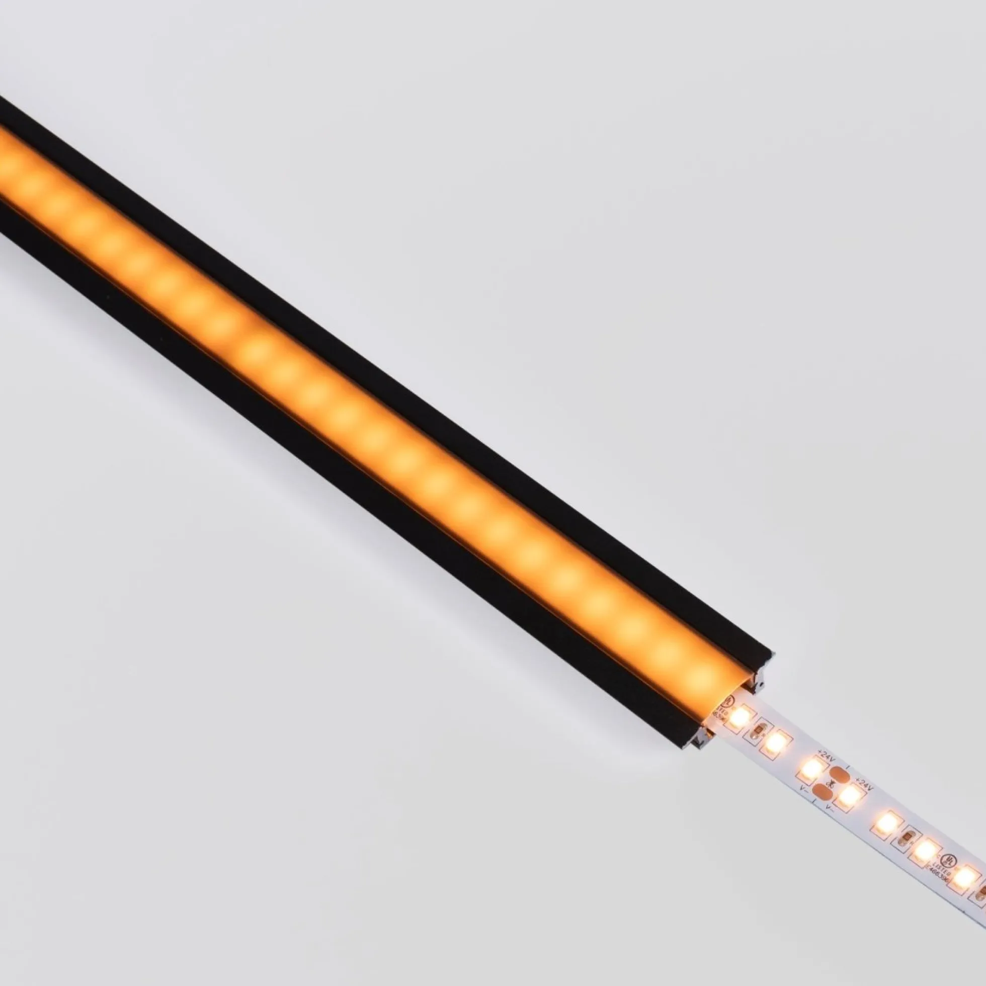 Perfil tira LED empotrable - 24,5x7mm - Kit completo - 1 metro