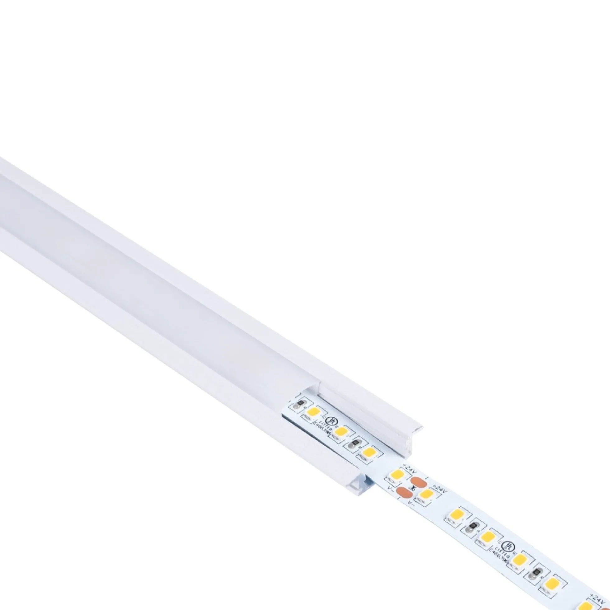 Perfil tira LED empotrable - 24,5x7mm - Kit completo - 1 metro