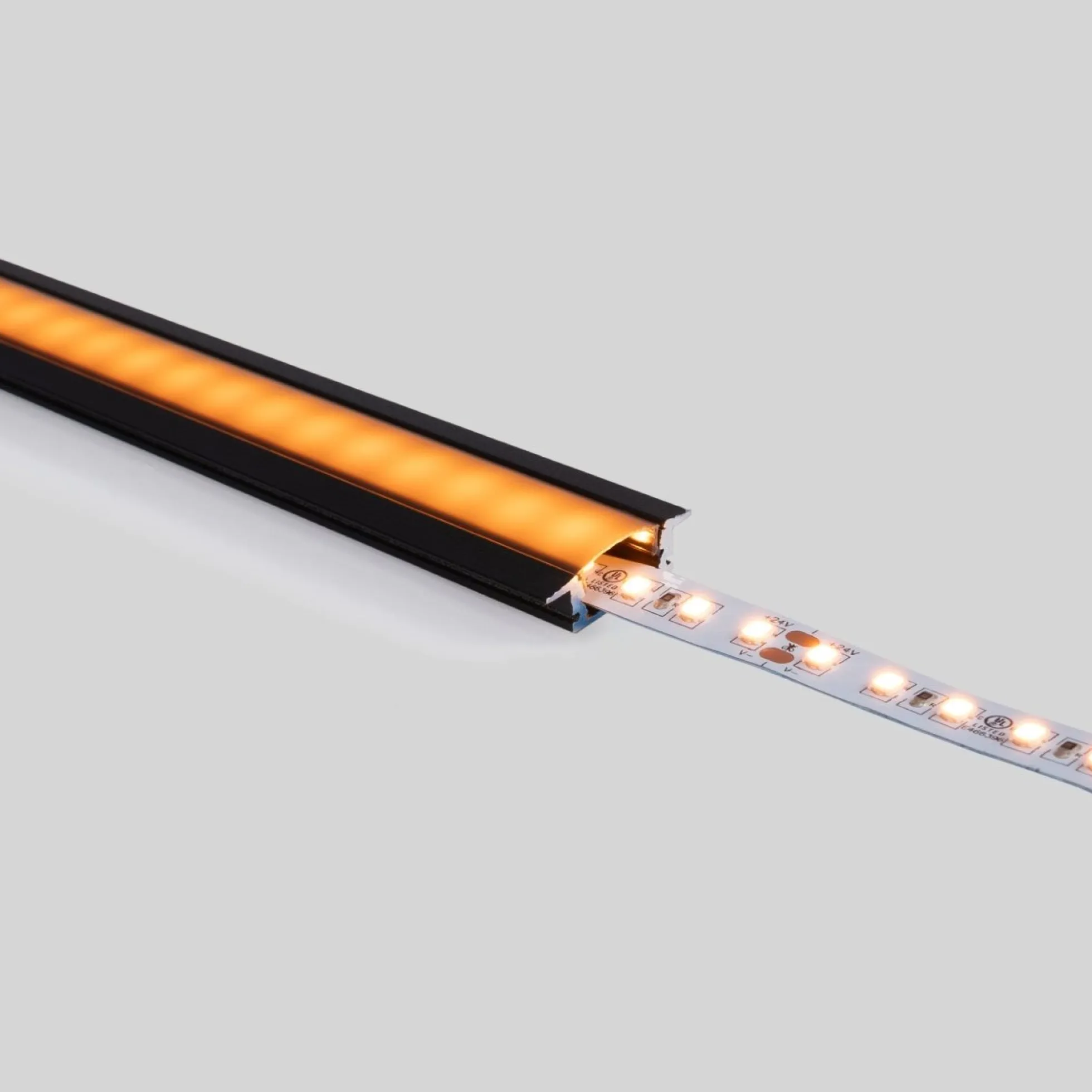 Perfil tira LED empotrable - 24,5x7mm - Kit completo - 1 metro