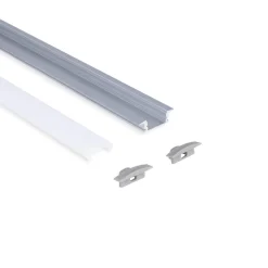 Perfil tira LED empotrable - 24,5x7mm - Kit completo - 1 metro