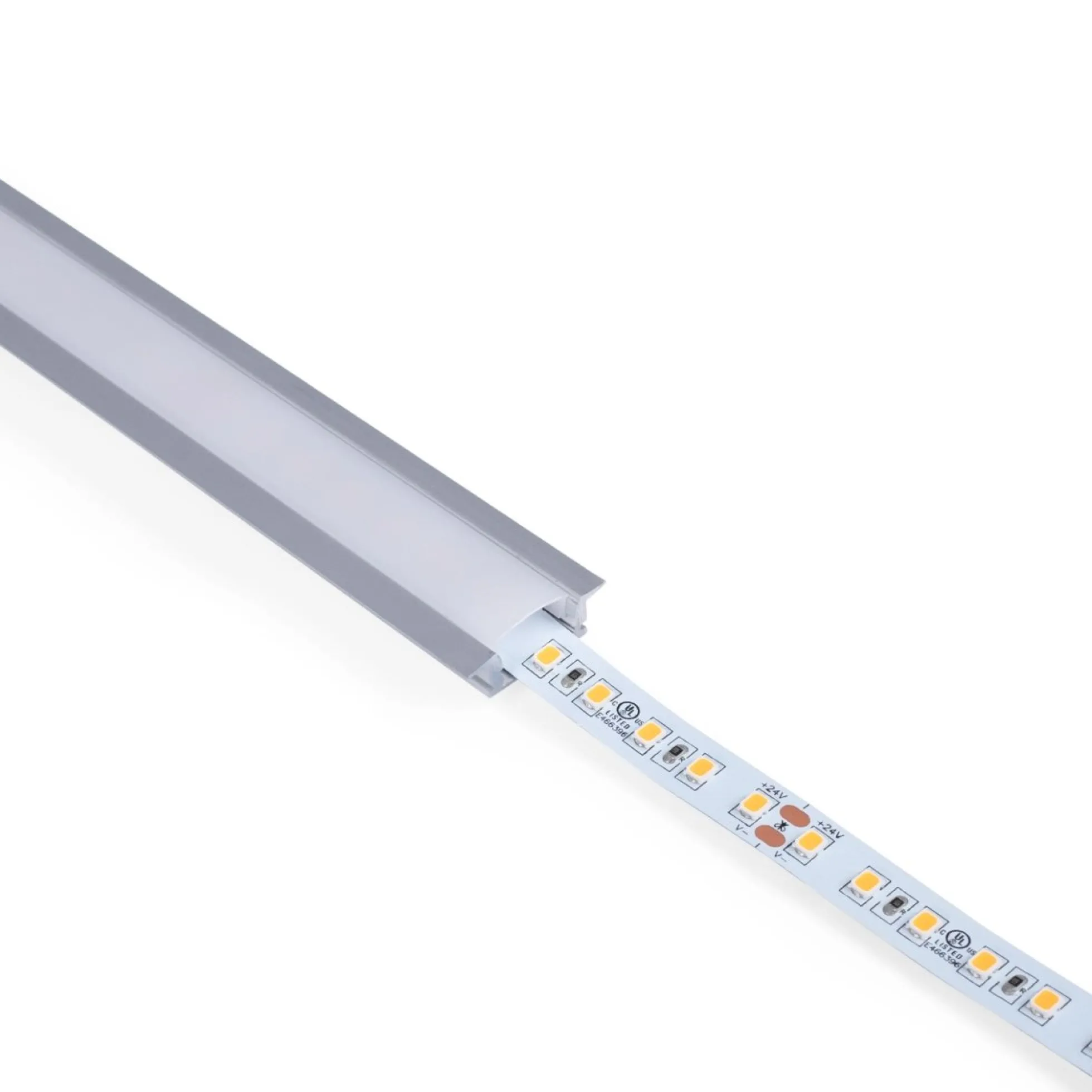 Perfil tira LED empotrable - 24,5x7mm - Kit completo - 1 metro