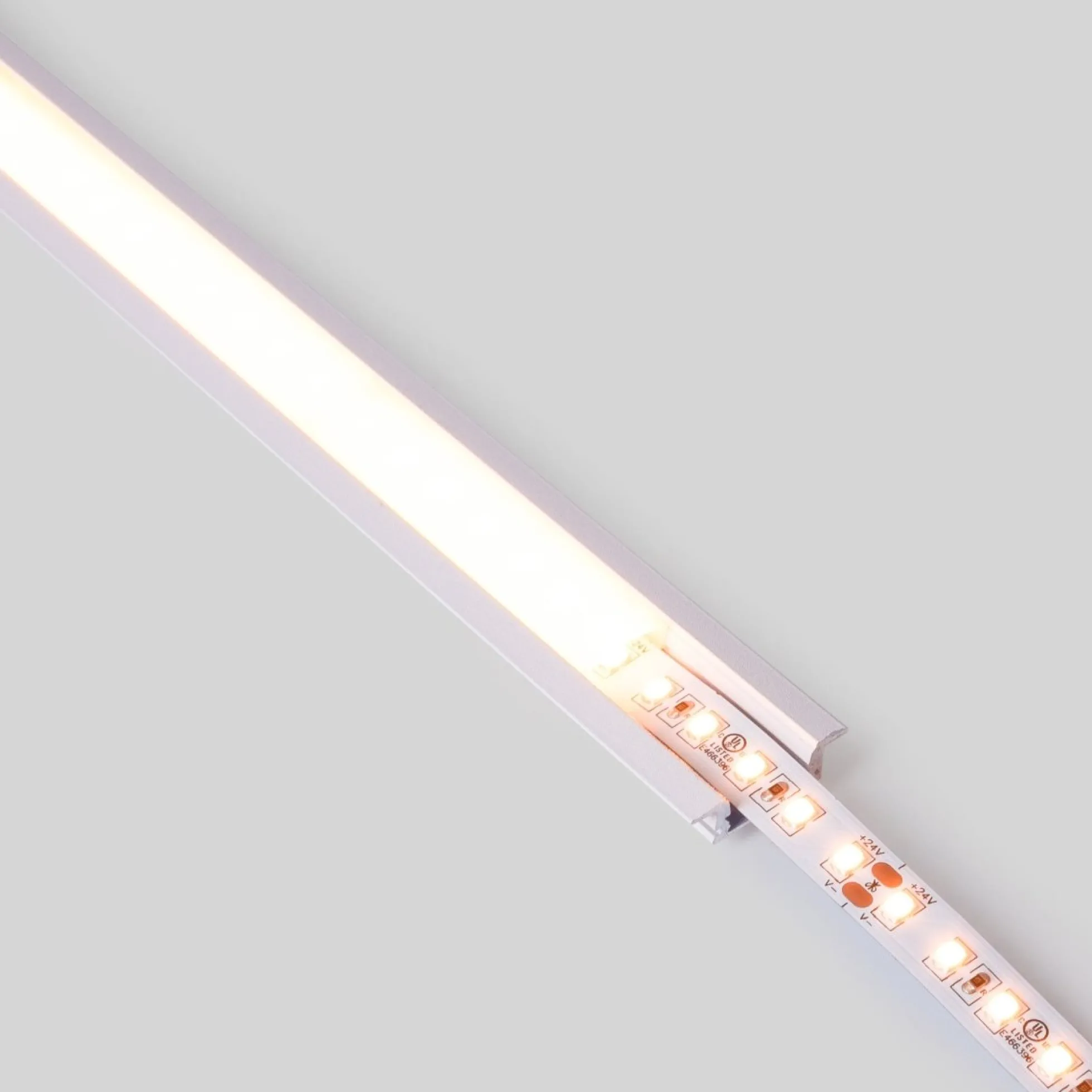 Perfil tira LED empotrable - 24,5x7mm - Kit completo - 1 metro