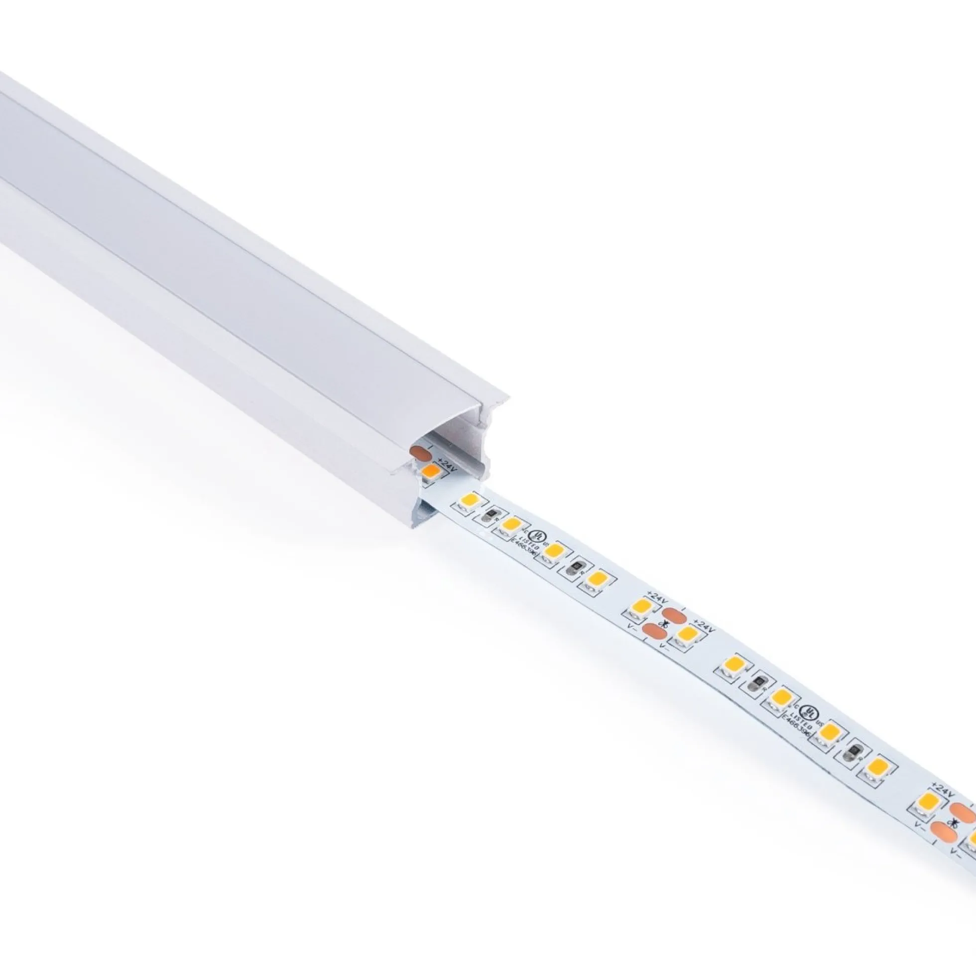Perfil tira LED empotrable - 25x14mm - Kit completo - 2 metros