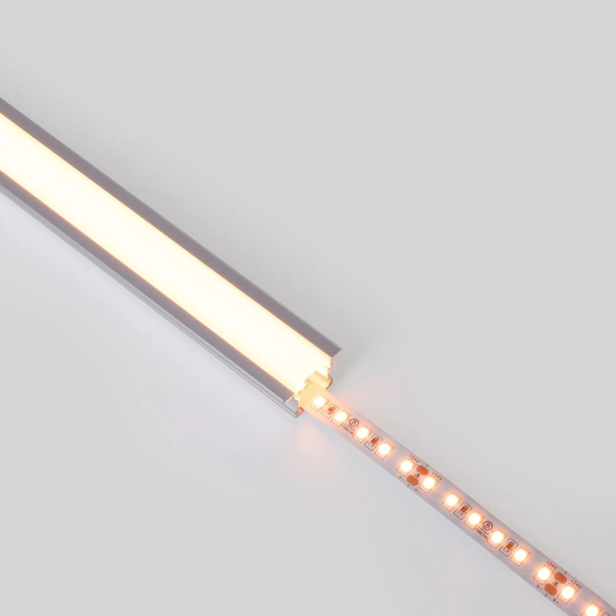 Perfil tira LED empotrable - 25x14mm - Kit completo - 2 metros