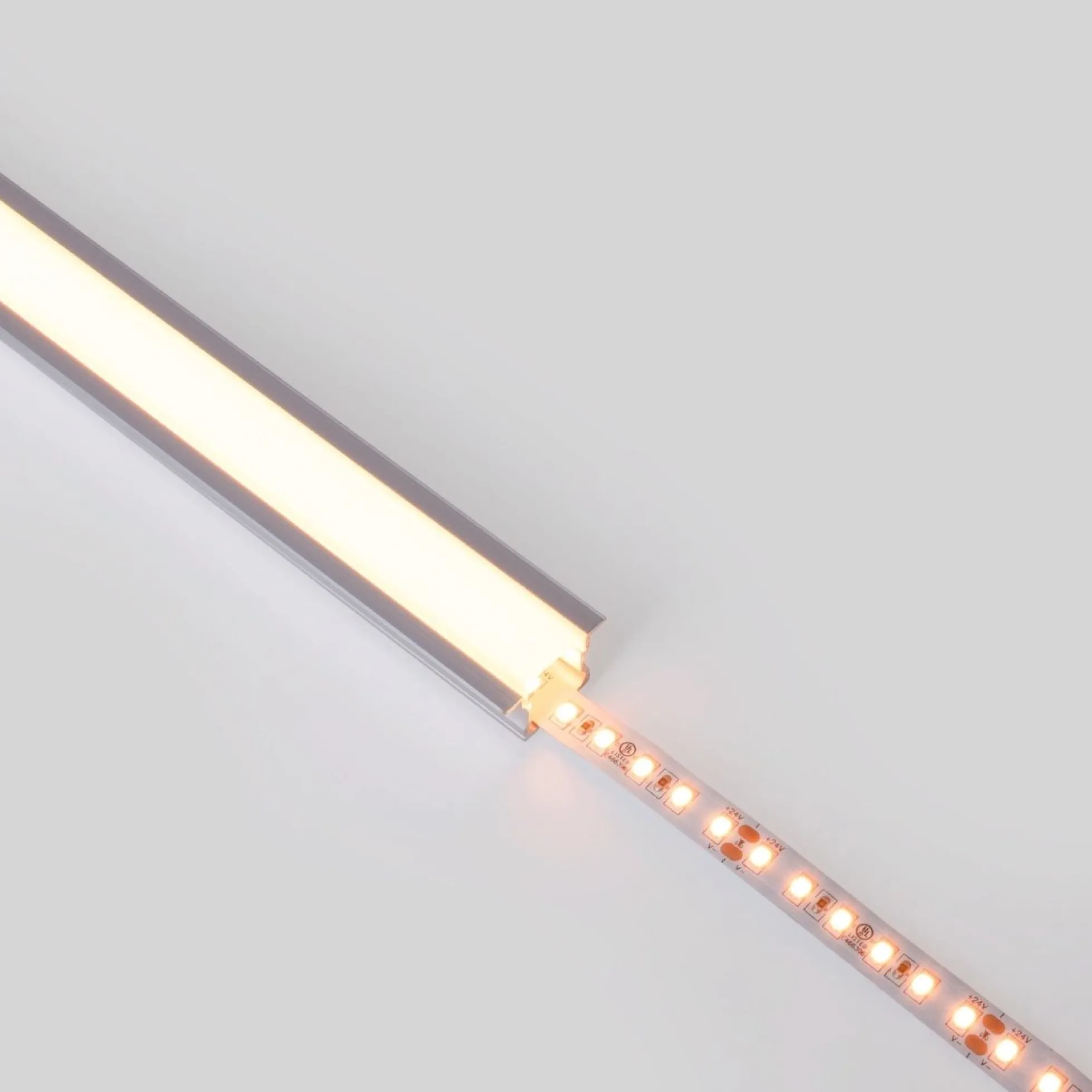 Perfil tira LED empotrable - 25x14mm - Kit completo - 1 metro