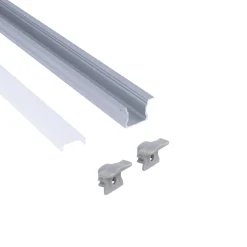 Perfil tira LED empotrable - 25x14mm - Kit completo - 1 metro