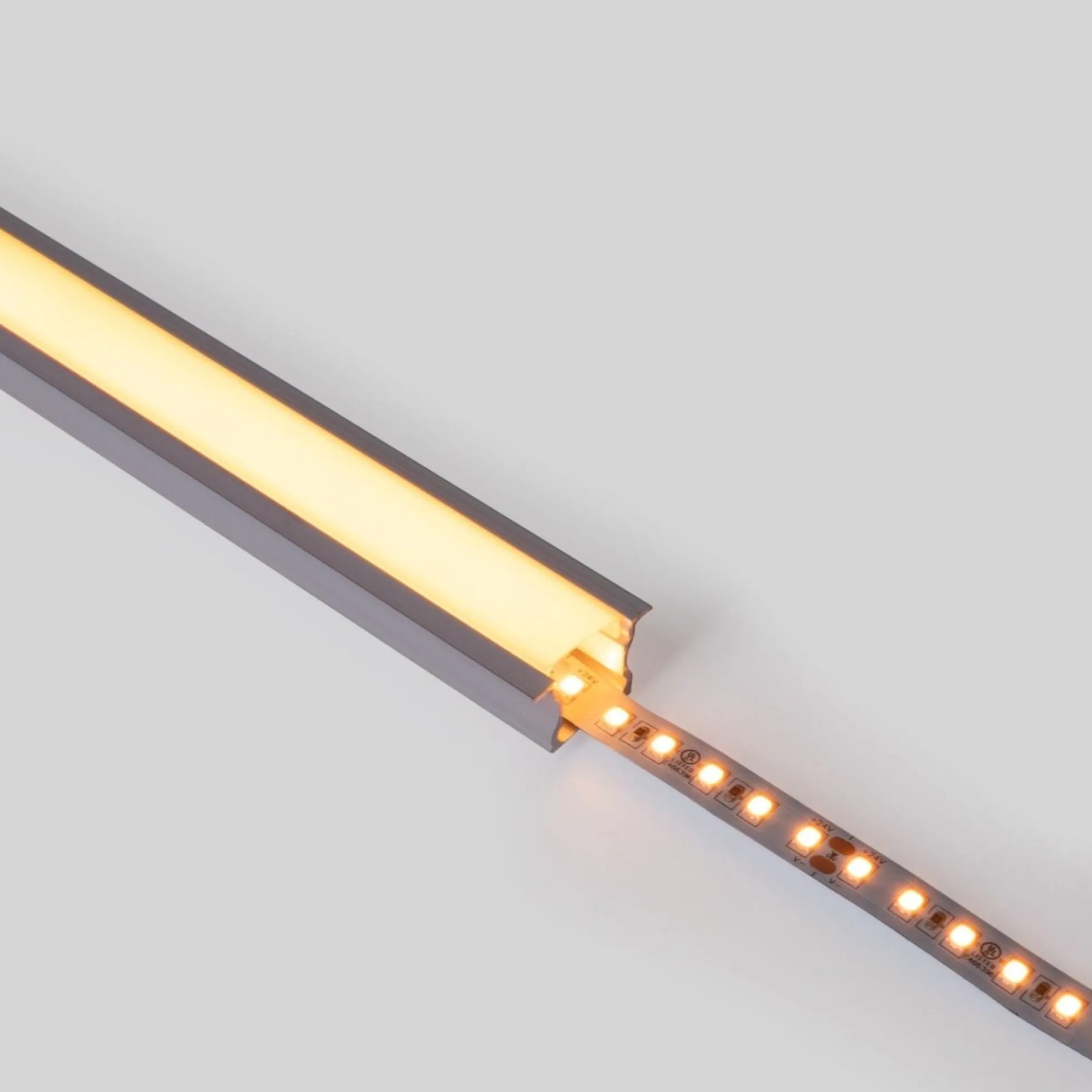 Perfil tira LED empotrable - 25x14mm - Kit completo - 1 metro