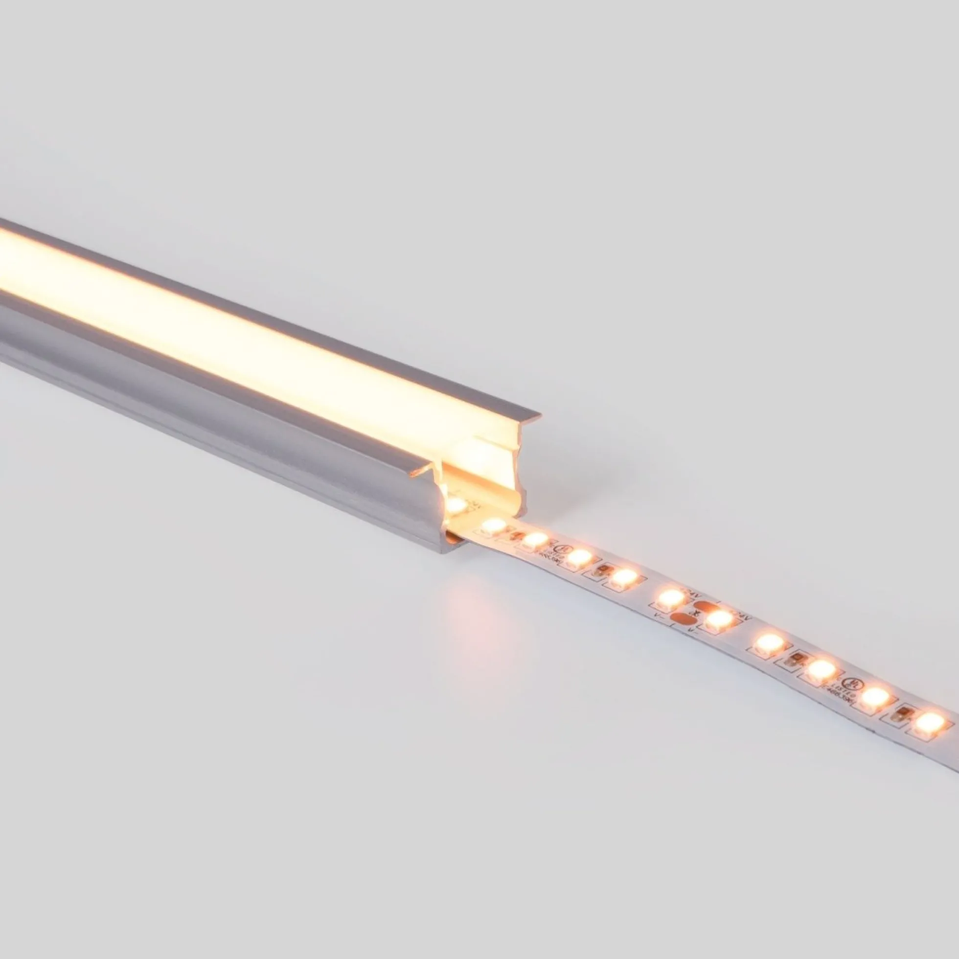 Perfil tira LED empotrable - 25x14mm - Kit completo - 1 metro