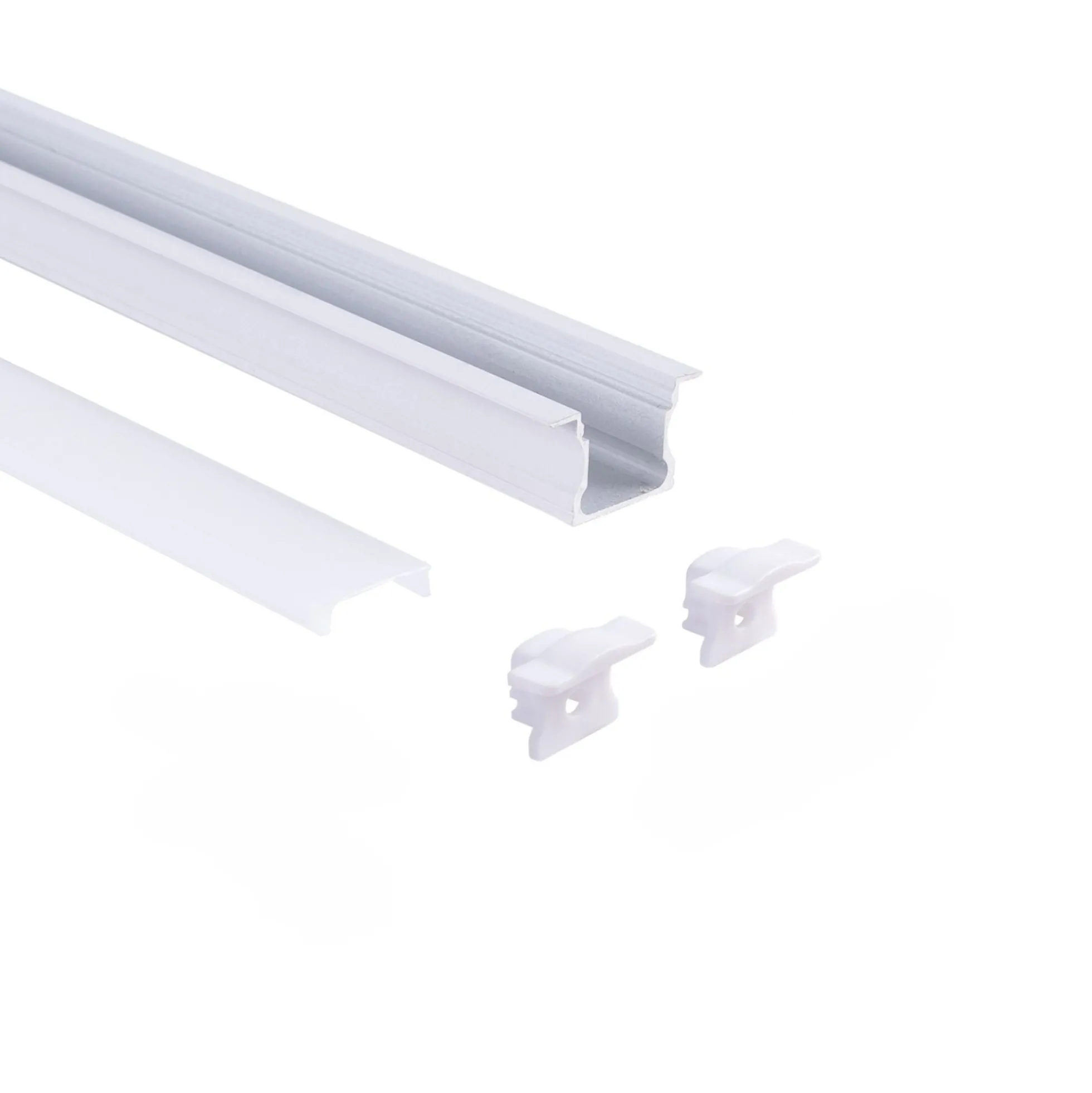 Perfil tira LED empotrable - 25x14mm - Kit completo - 1 metro