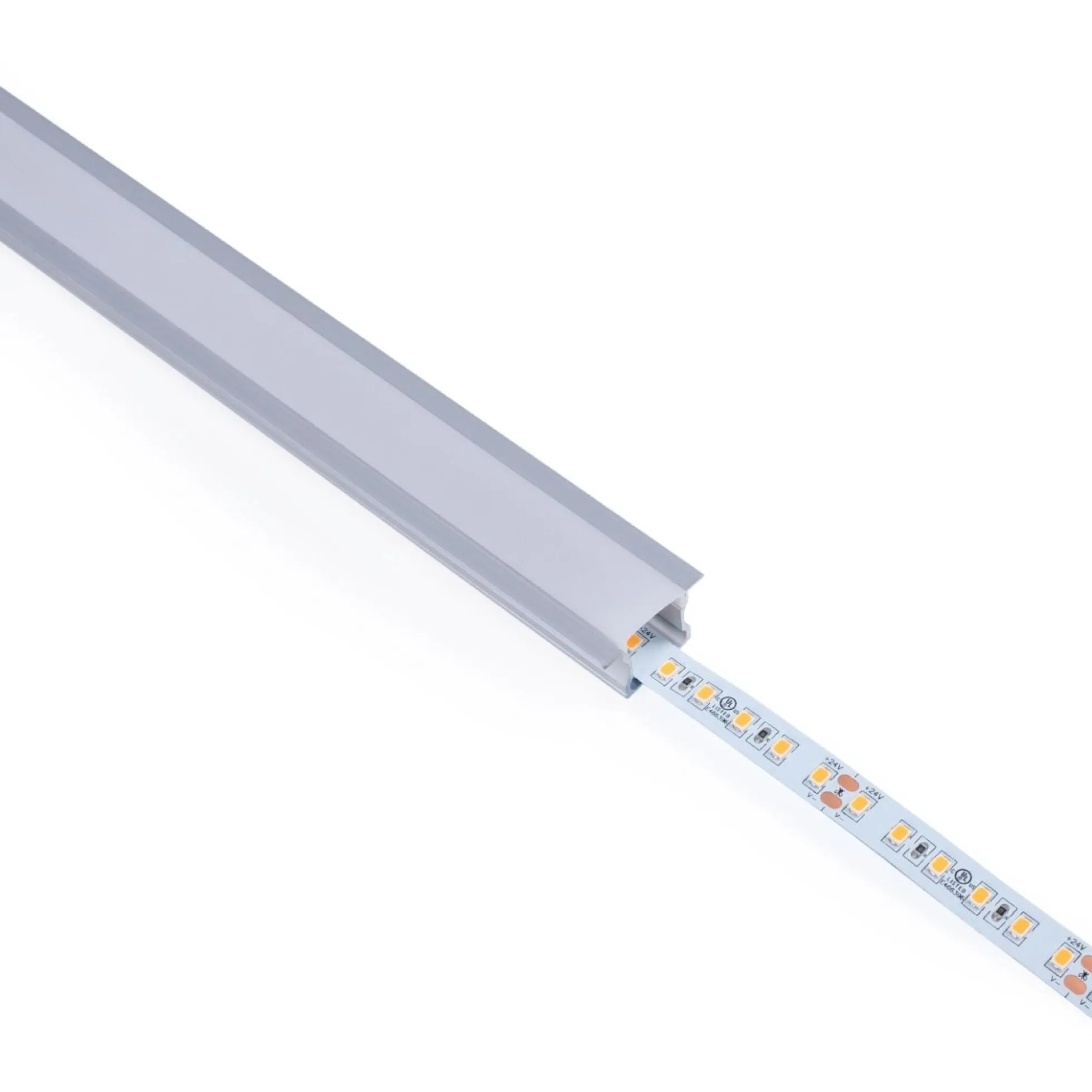 Perfil tira LED empotrable - 25x14mm - Kit completo - 1 metro