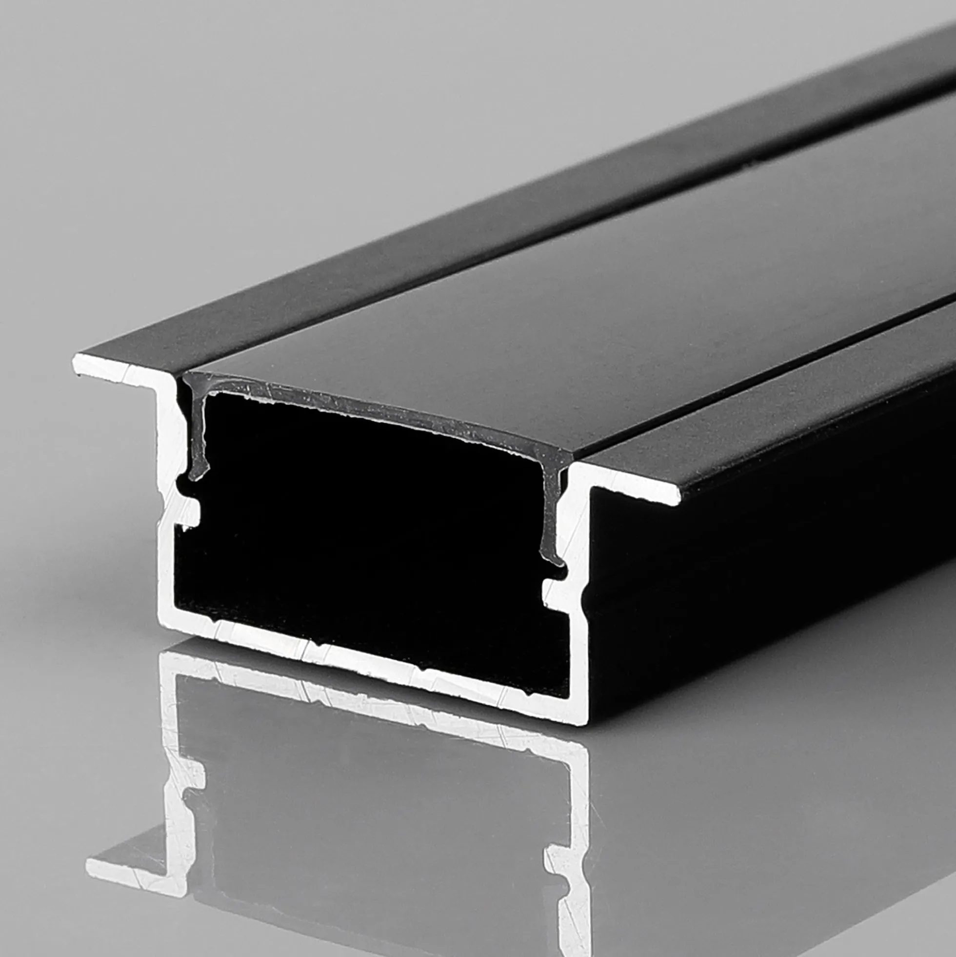 Perfil tira LED empotrable - 10x42mm - Con difusor y tapas - 2 metros