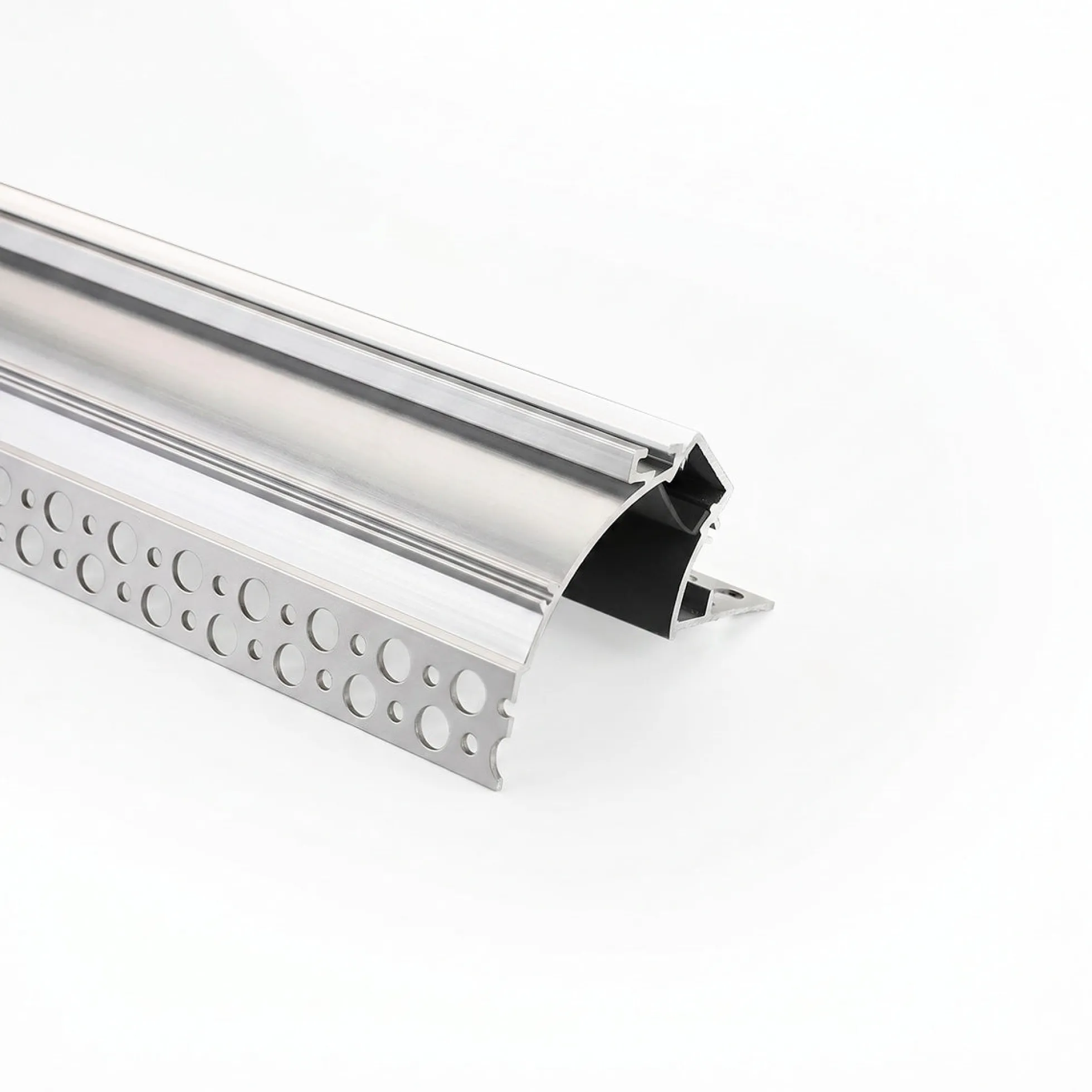 Perfil tira LED integración / trimless de esquina - Efecto bañador - 59 x 72mm - Kit completo - 2 metros