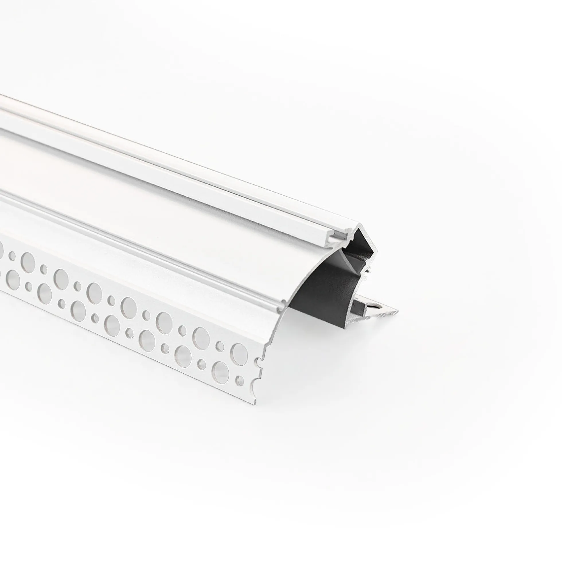 Perfil tira LED integración / trimless de esquina - Efecto bañador - 59 x 72mm - Kit completo - 2 metros