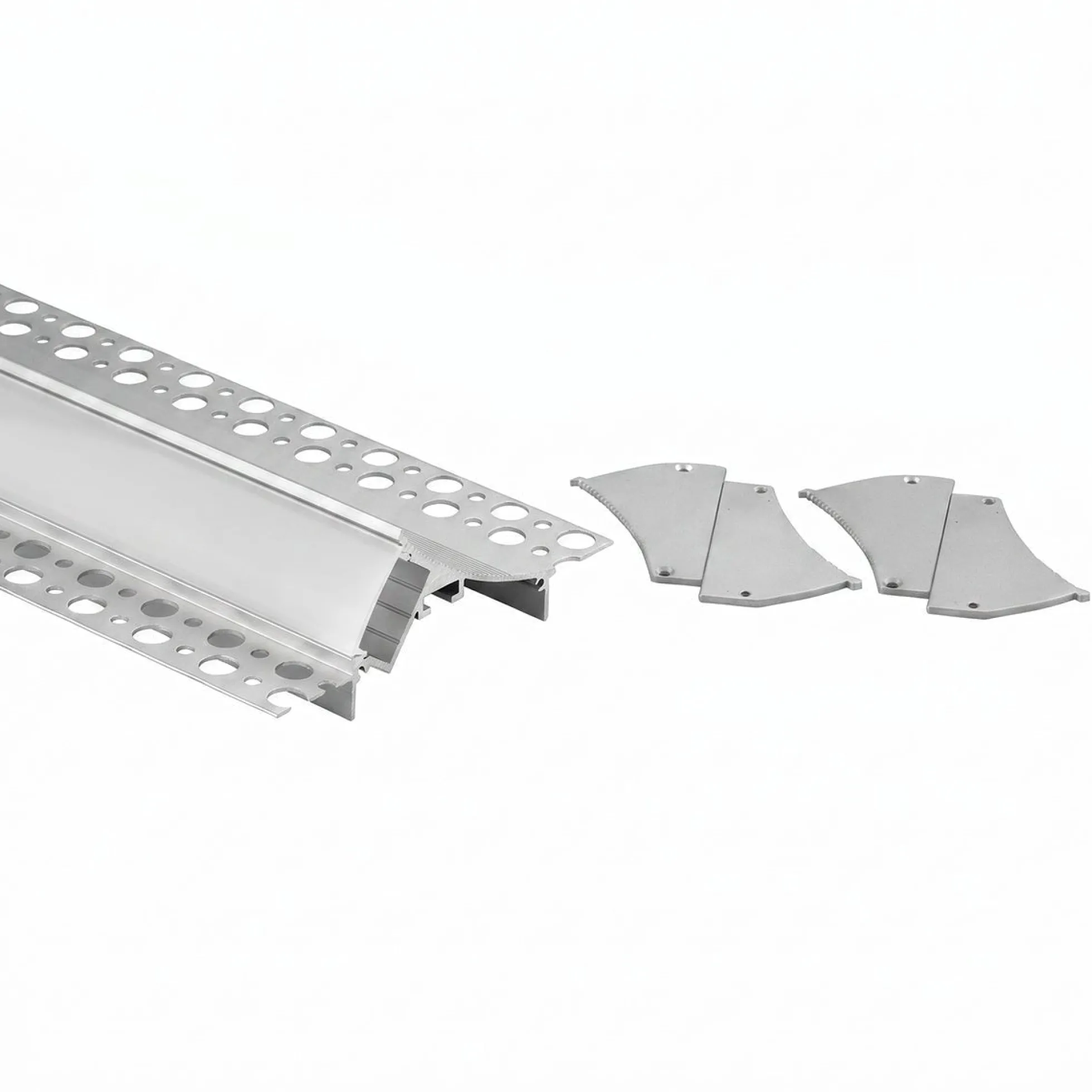 Perfil tira LED integración / trimless esquina - 96 x 35mm - Kit completo - 2 metros