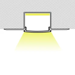 Perfil tira LED integración / trimless - 25x35mm - Con difusor - 2 metros