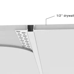 Perfil tira LED integración / trimless - 13x14mm - Con difusor - 2 metros