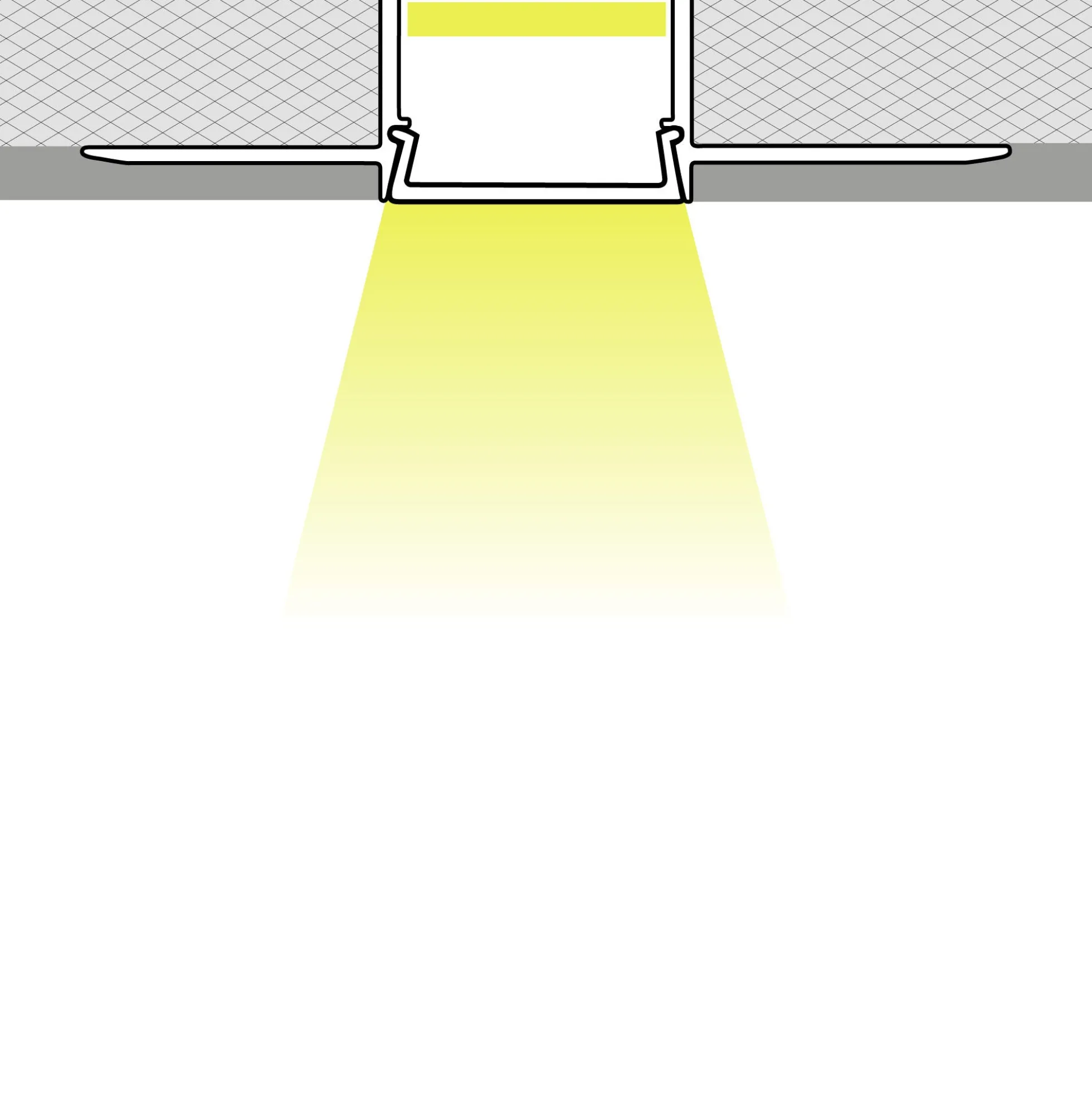 Perfil tira LED integración / trimless - 9x20 mm - Con difusor - 2 metros