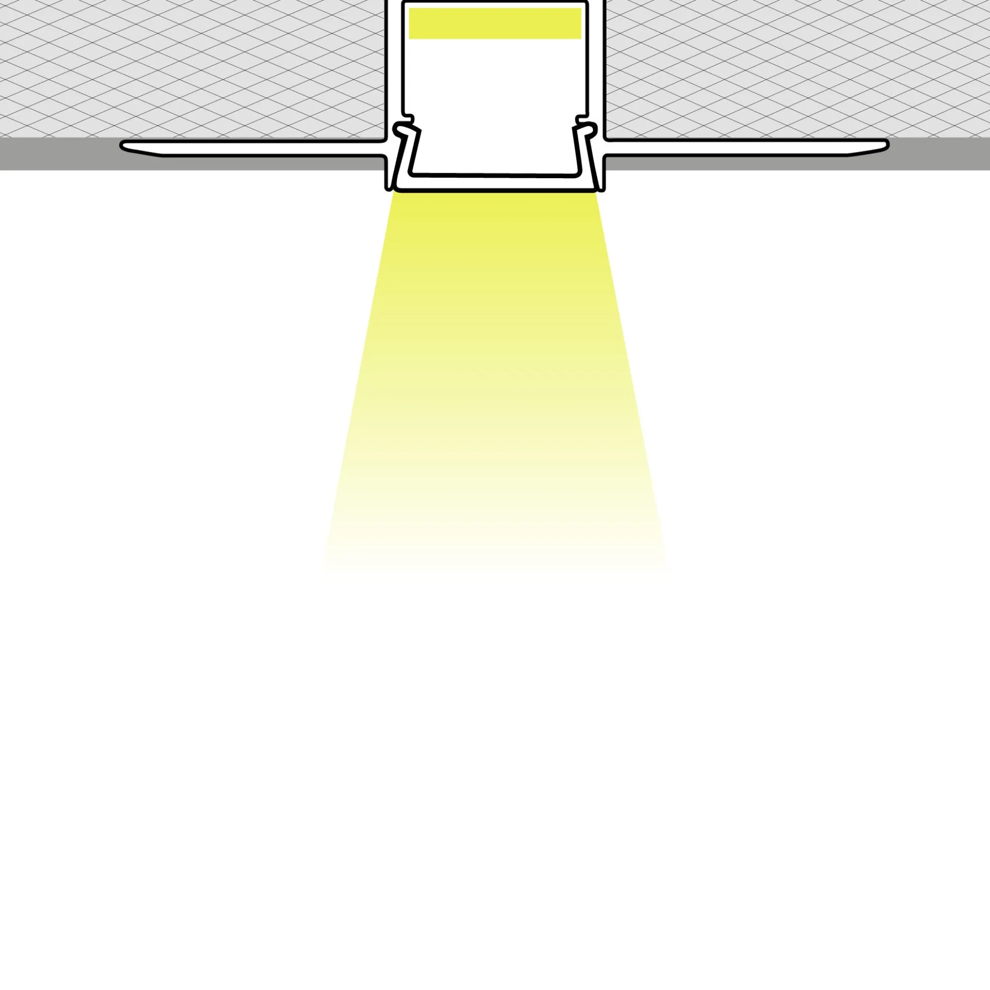 Perfil tira LED integración / trimless - 49x11,5mm - Con difusor - 2 metros