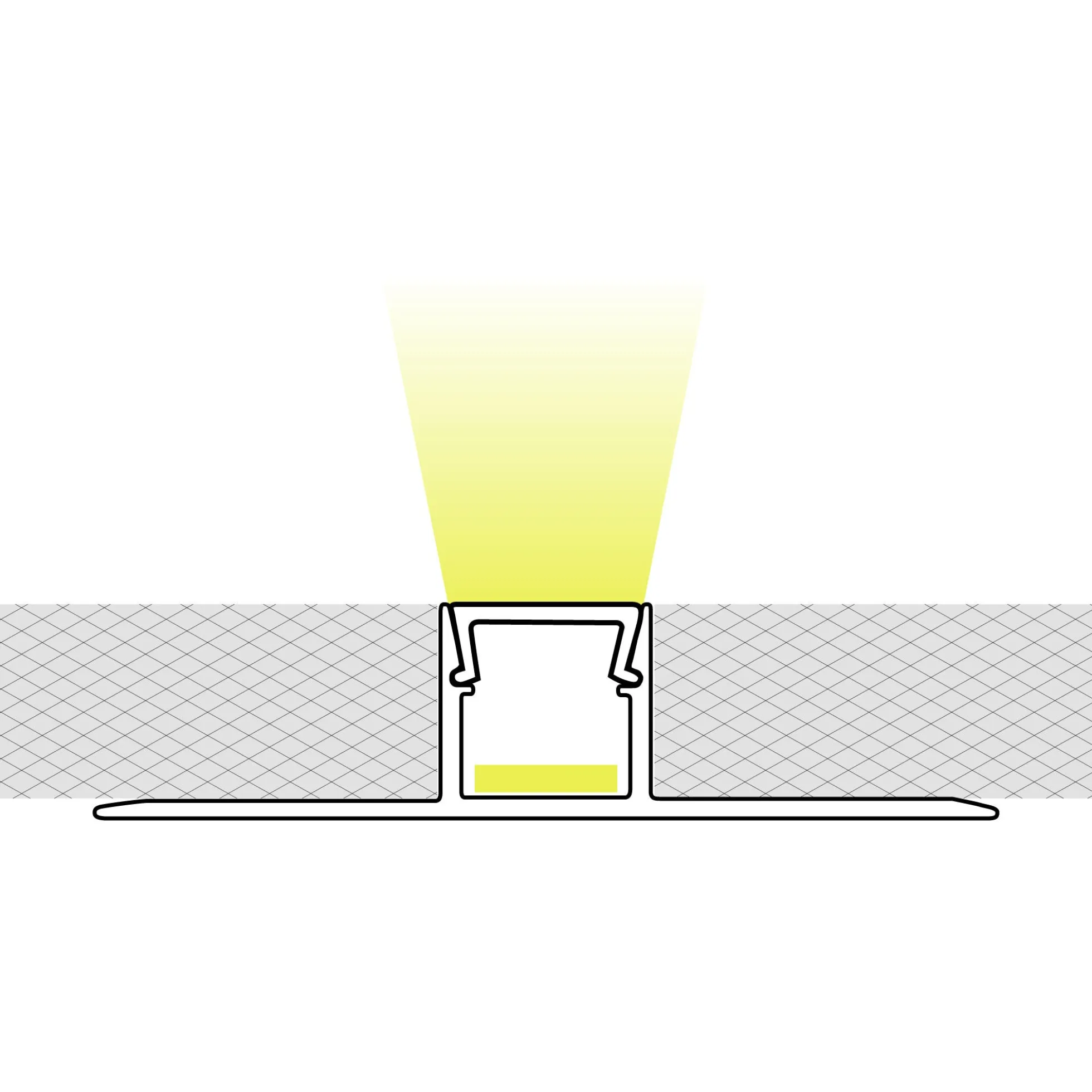 Perfil tira LED integración / trimless - 11,6x15mm - Con difusor - 2 metros