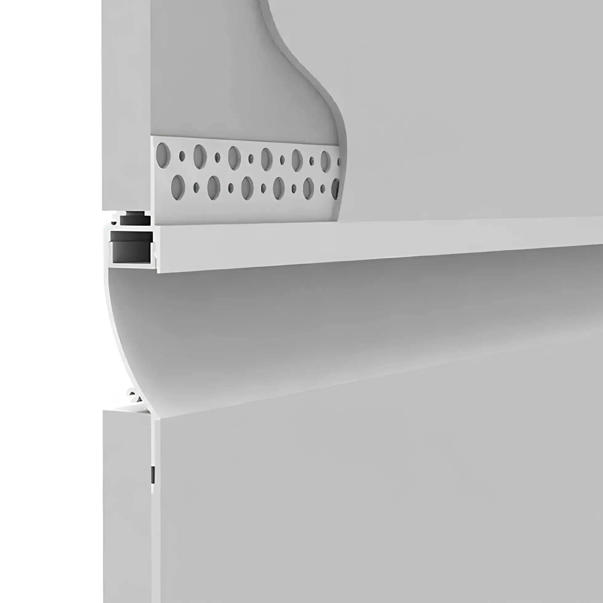 Perfil tira LED integración / trimless - 18x15mm - Con difusor - 2 metros