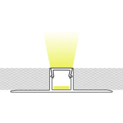 Perfil tira LED integración / trimless - 11x12mm - Con difusor - 2 metros