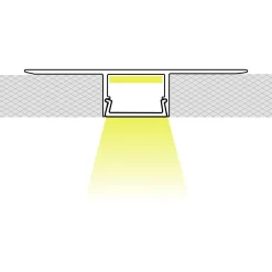 Perfil tira LED integración / trimless - 11x20mm - Con difusor - 2 metros