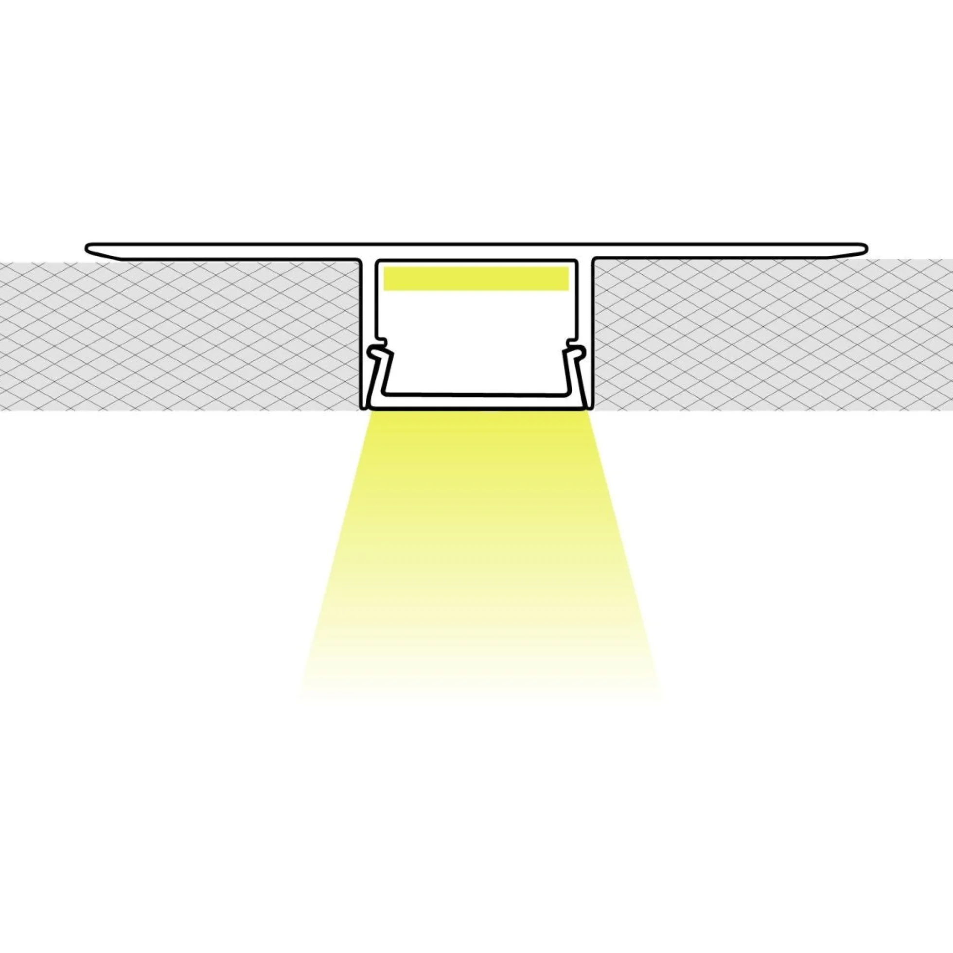 Perfil tira LED integración / trimless - 11x20mm - Con difusor - 2 metros
