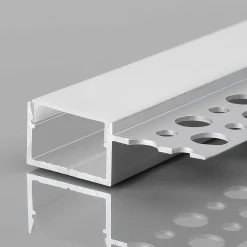 Perfil tira LED integración / trimless - Una aleta - 9x20mm - Con difusor - 2 metros