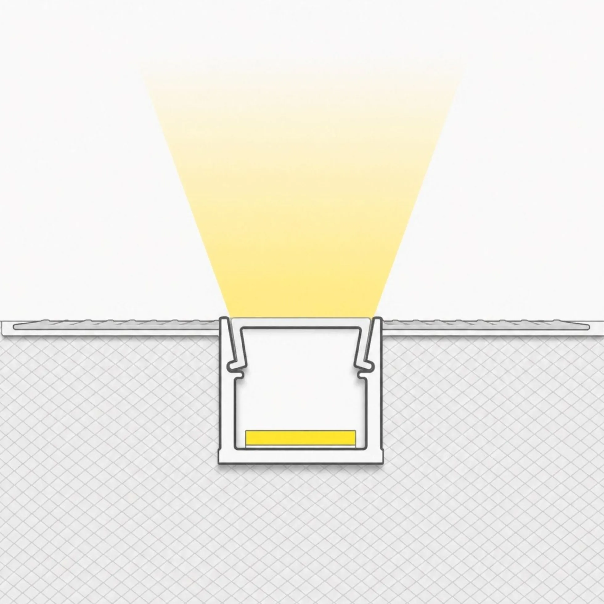 Perfil tira LED integración / trimless - 9x12mm - Con difusor - 2 metros