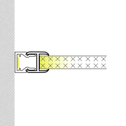 Perfil tira LED para cristal 8mm - Con difusor - Blanco - 2 metros