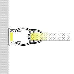 Perfil tira LED para cristal 11mm - Con difusor - Blanco - 2 metros