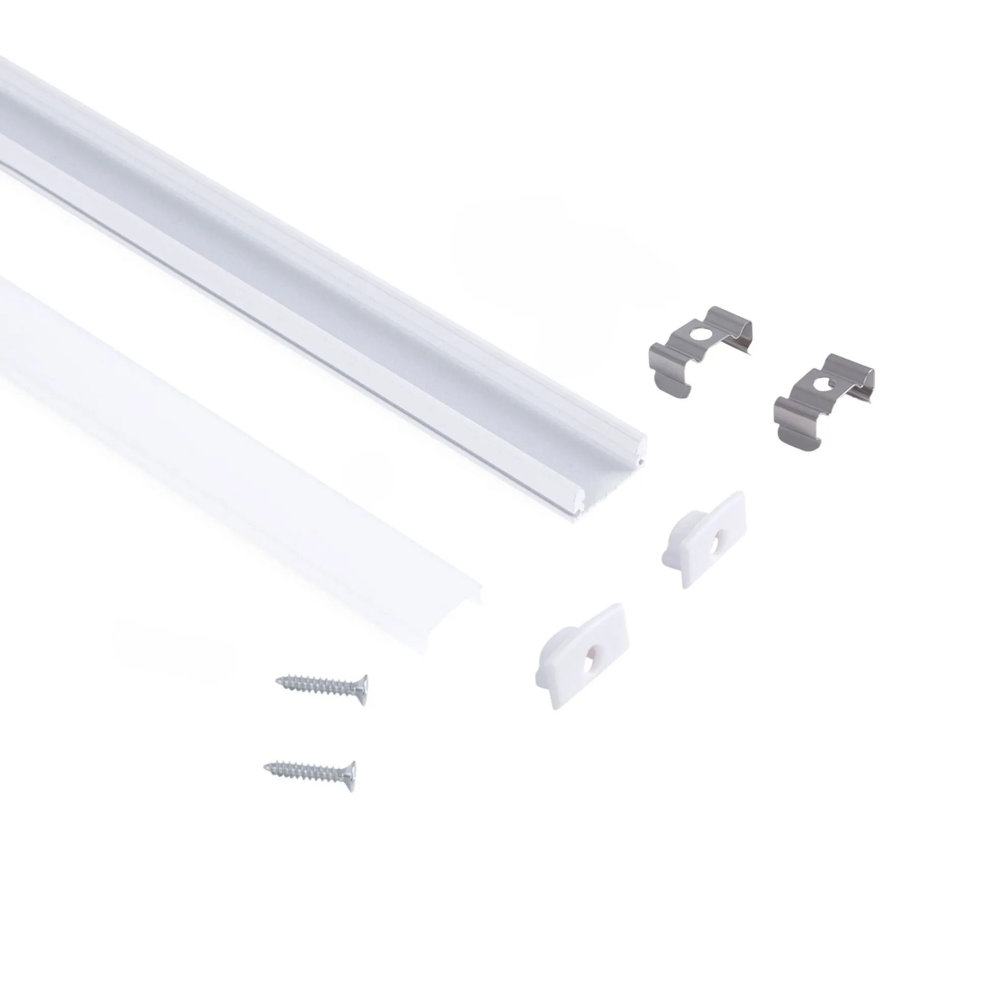 Perfil tira LED superficie - 17x8mm - Kit completo - 1 metro