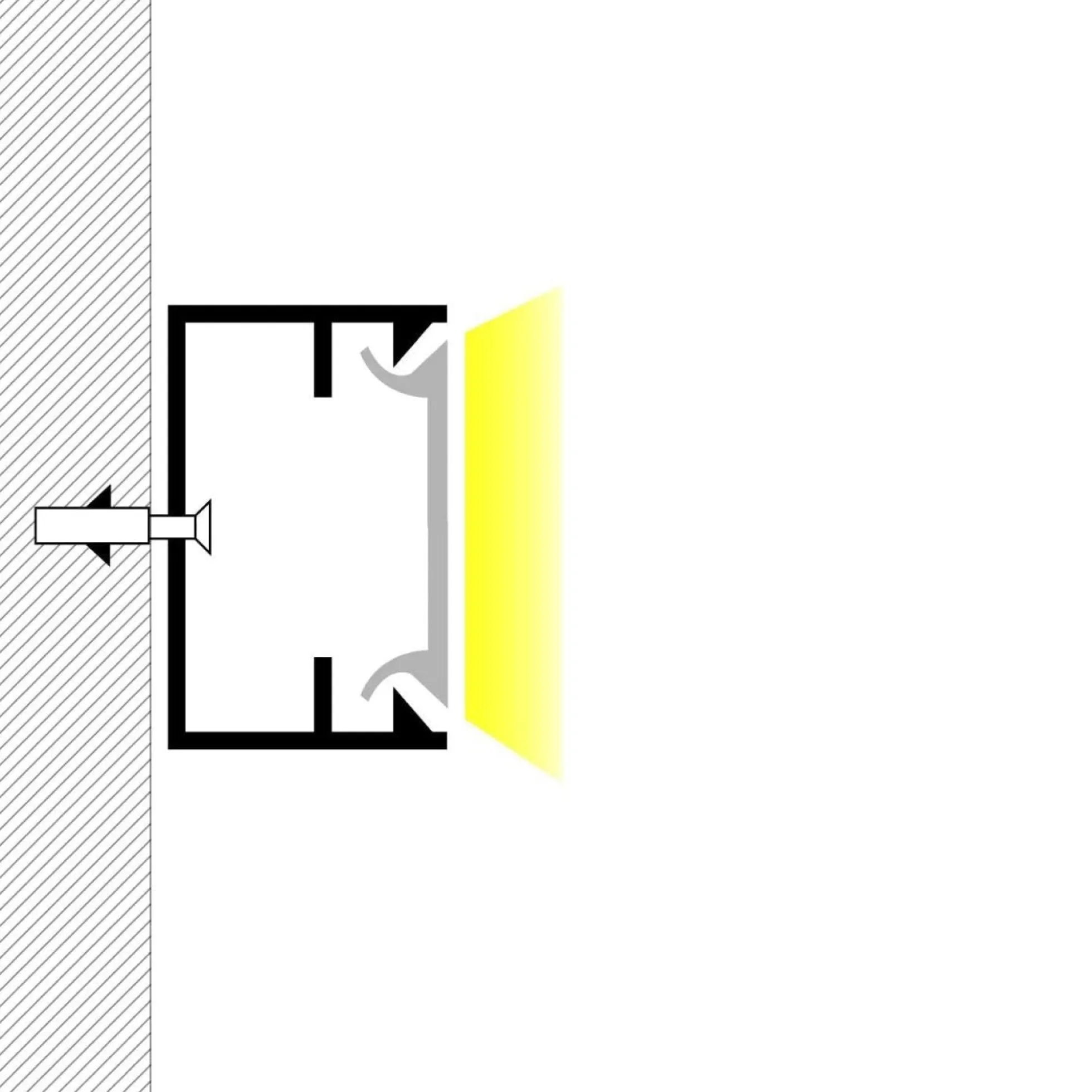 Perfil tira LED superficie - 17x14mm - Kit completo - 1 metro