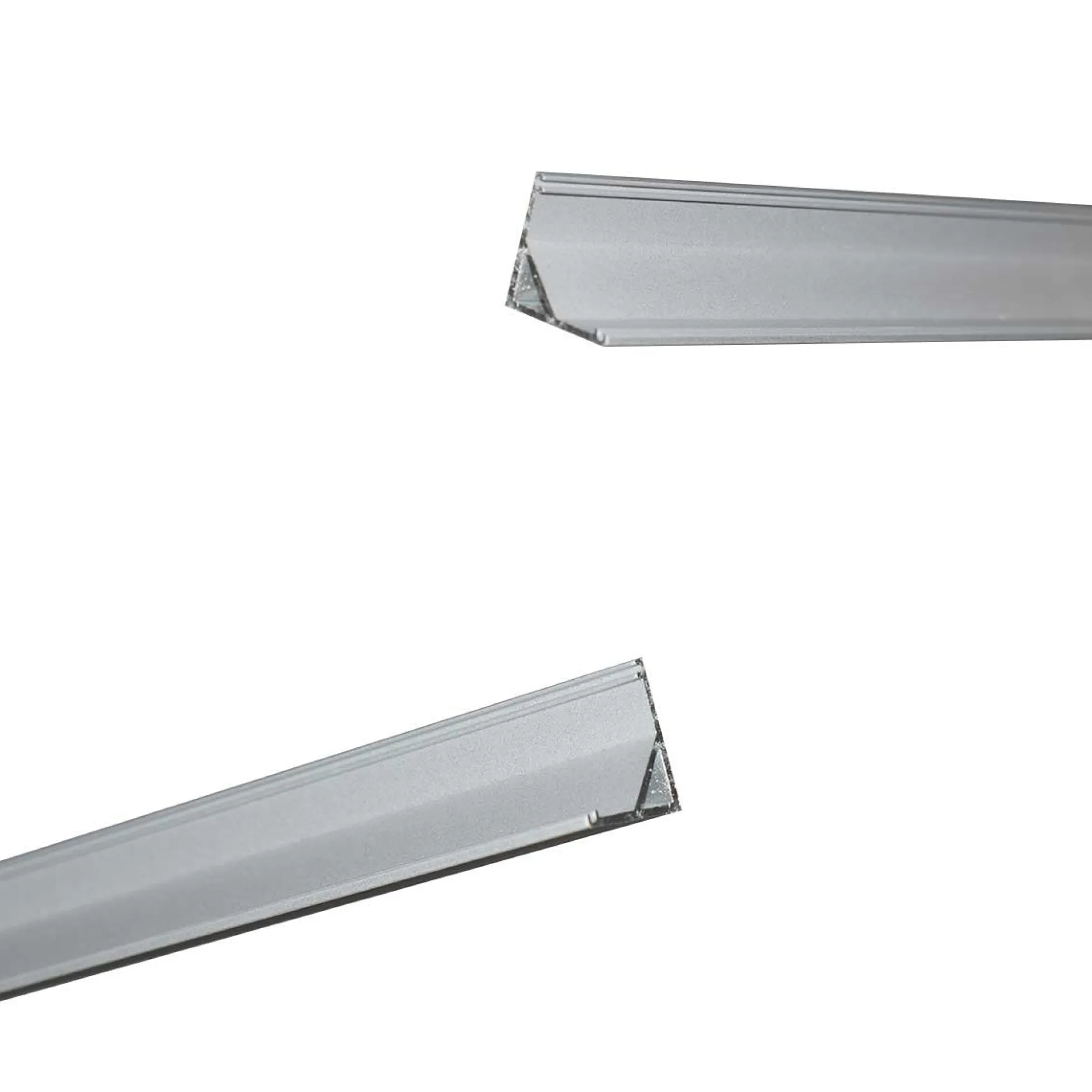 Perfil tiras LED para esquinas con difusor - 4 grapas - 2 tapas - 16x16mm - 2 metros