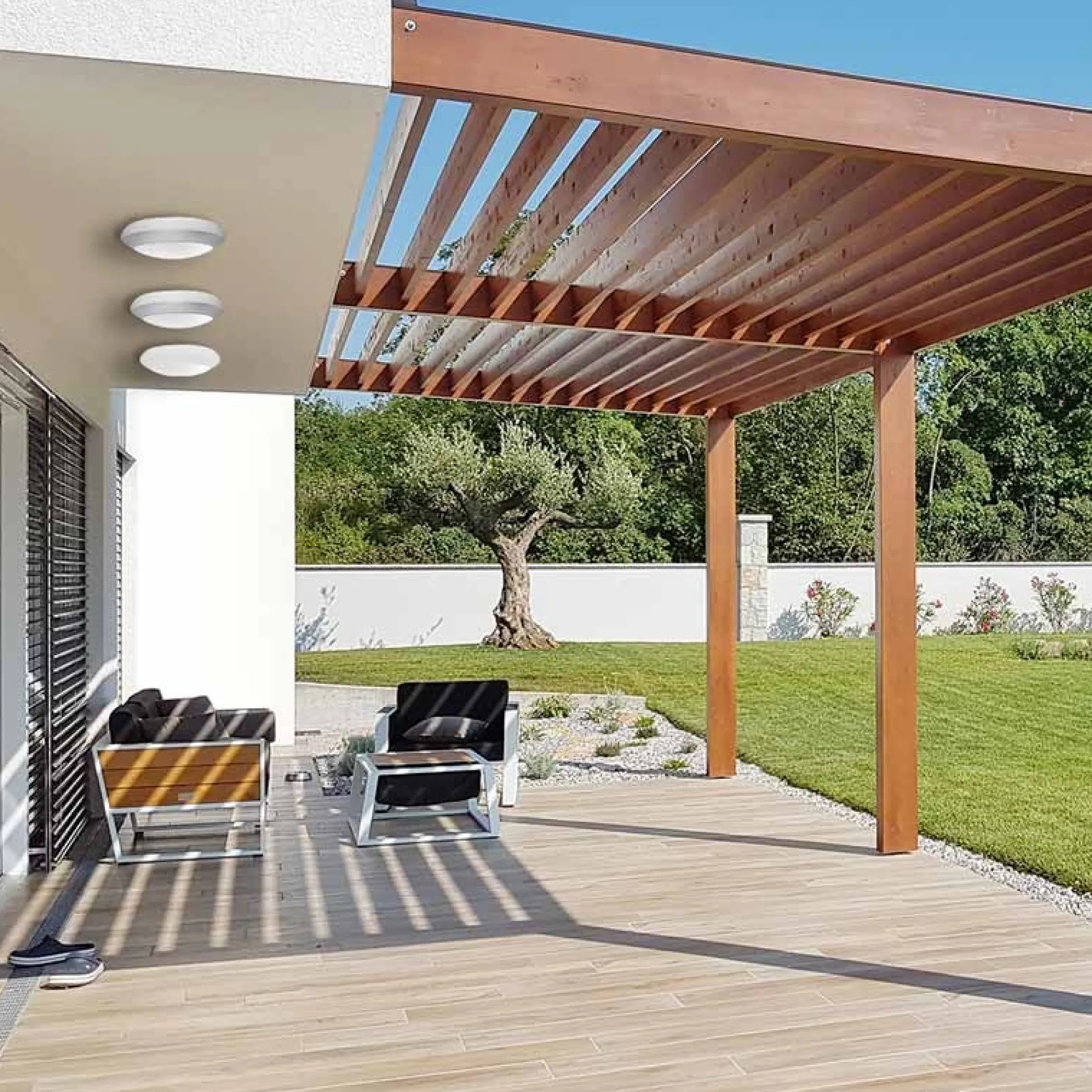 Plafón de exterior estanco de pared o techo FUMAGALLI BERTA E27 IP66