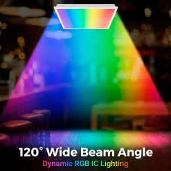 Plafón de techo LED Backlight - 60x60cm - 36W - CCT + RGB IC - Con mando a distancia