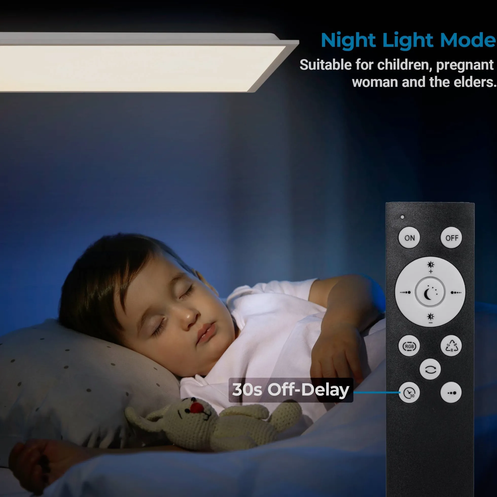 Plafón de techo LED Backlight - 120x30cm - 36W - CCT + RGB IC - Con mando a distancia