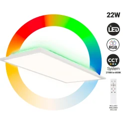 Plafón de techo LED Backlight - 60x30cm - 22W - CCT + 2RGB - Retroiluminado