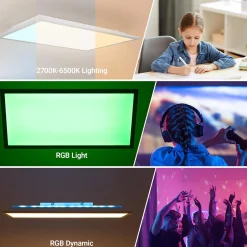 Plafón de techo LED Backlight - 60x30cm - 22W - CCT + 2RGB - Retroiluminado