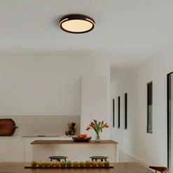 Plafón de techo LED CCT - 24W - Efecto lateral - Color madera Ø40cm