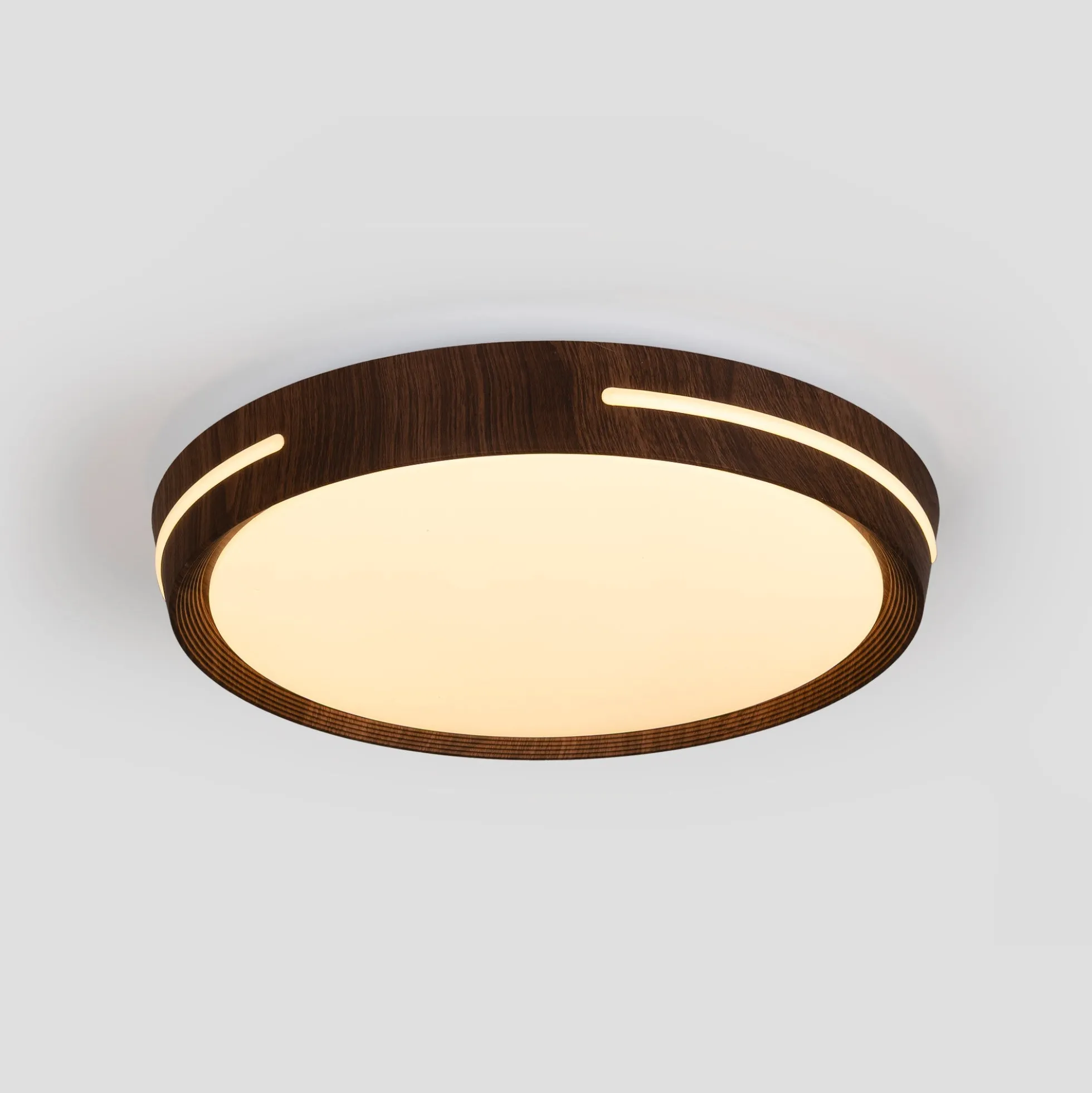 Plafón de techo LED CCT - 24W - Efecto lateral - Color madera Ø40cm
