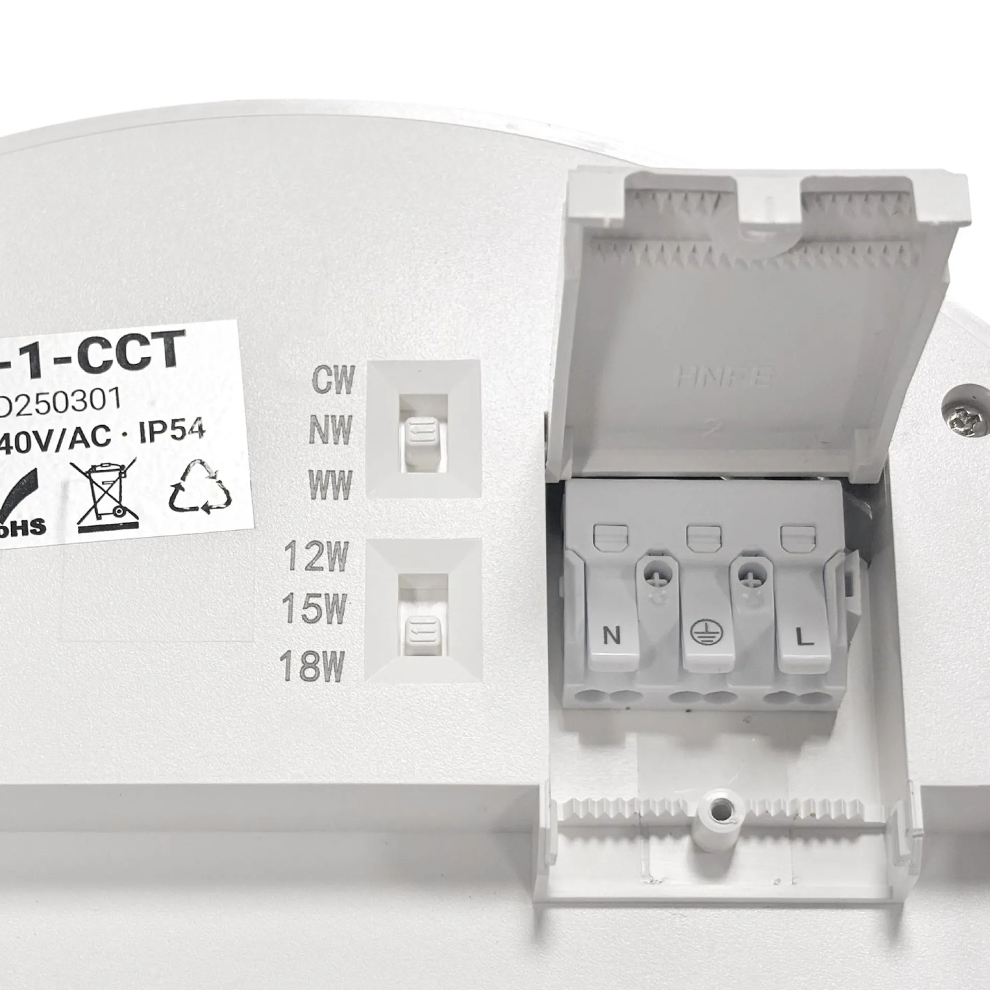 Plafón LED CCT circular - 12W/15W/18W - Potencia ajustable - Superficie o empotrado - IP54