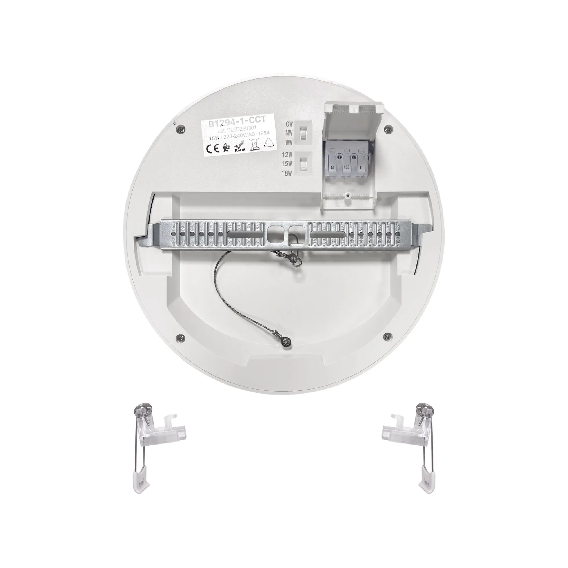 Plafón LED CCT circular - 12W/15W/18W - Potencia ajustable - Superficie o empotrado - IP54
