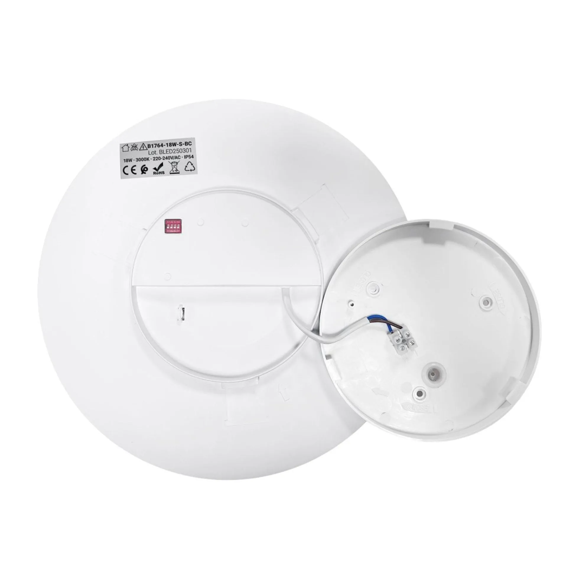 Plafón LED circular con sensor PIR - 18W - Superficie - IP54