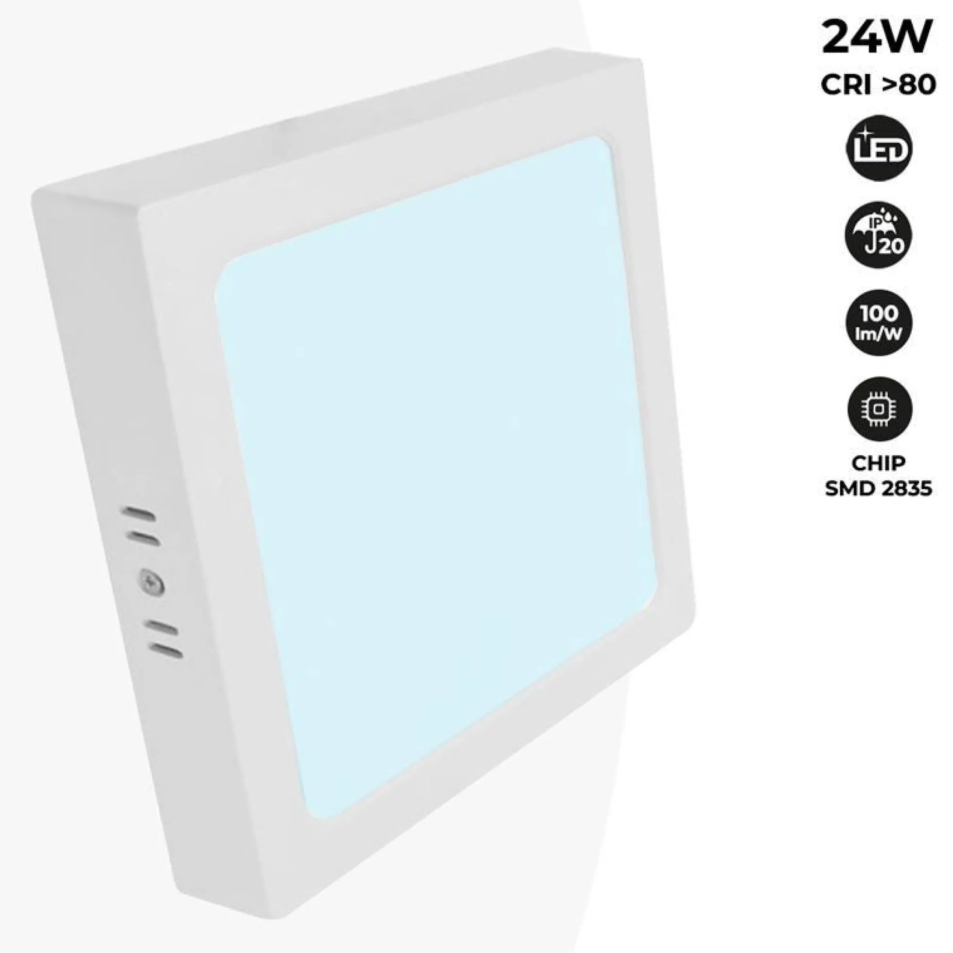 Plafón LED cuadrado de superficie 24W Alta Eficiencia
