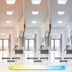 Plafón LED cuadrado de superficie 24W Alta Eficiencia