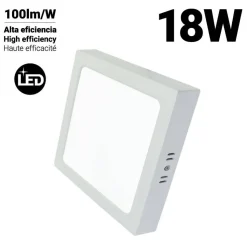 Plafón LED cuadrado 18W Alta Eficiencia