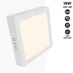 Plafón LED cuadrado 18W Alta Eficiencia