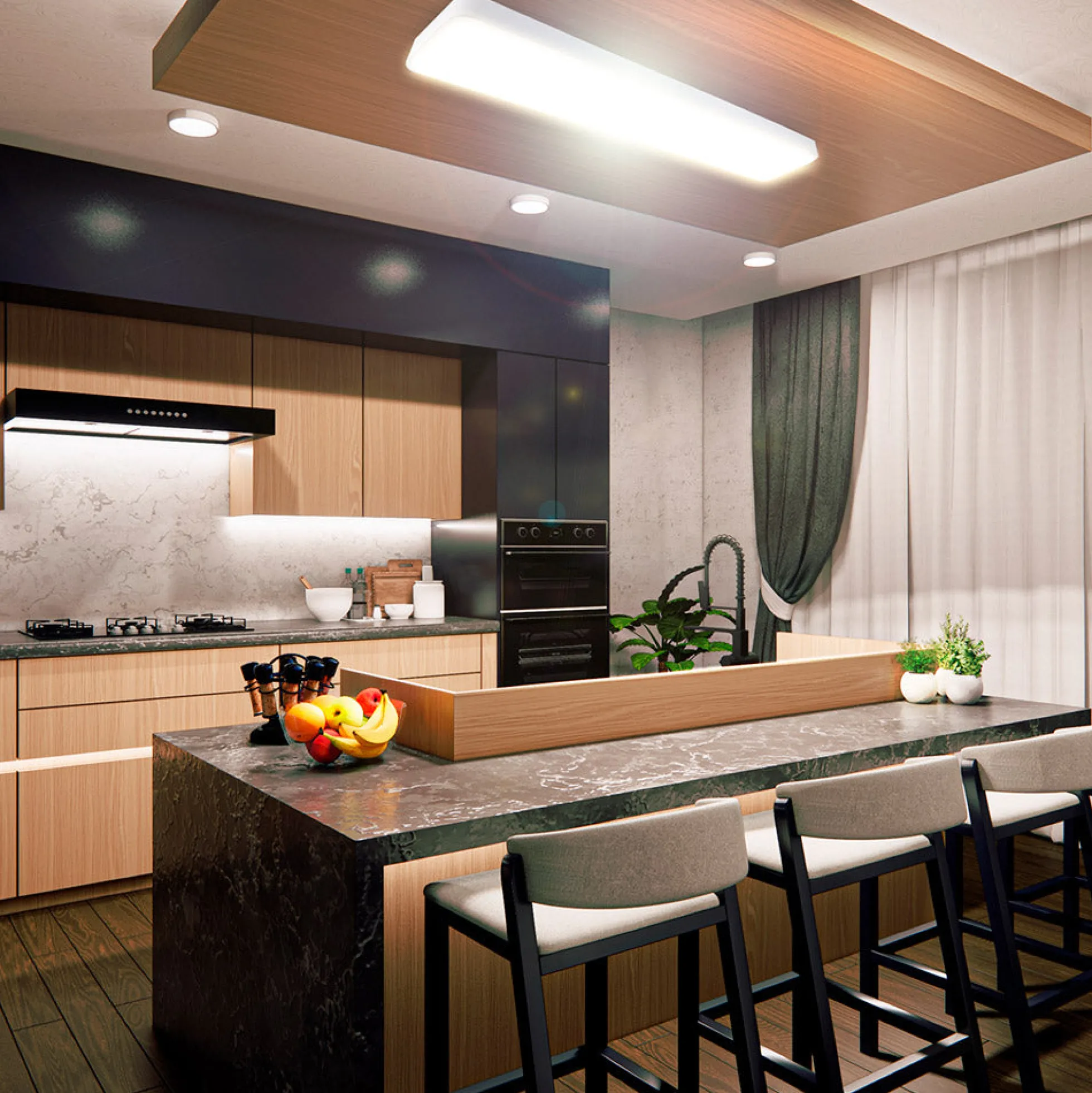 Plafón LED decorativo - Blanco - 36W - 4000K - 120cm - IP20